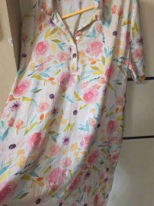 Florat Long Satin Top For Daily Wear