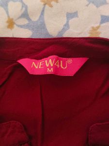 Maroon Embroidered Kurta