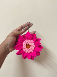 Pink Flower Keychain