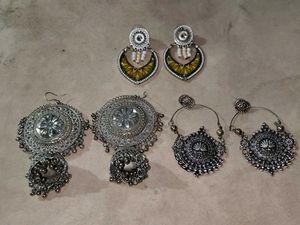 Boho Silver Tone Earring Bundle