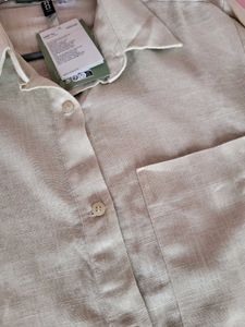 H&amp;M Linen Blend Oversized Shirt NEW/ XS