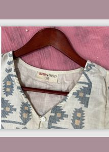White Designed A-Line Top