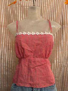 Pinterest Red Gingham Top