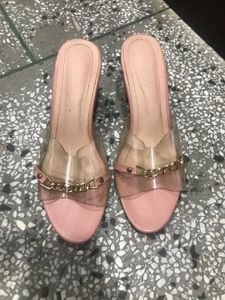 Pink Transparent Chain Sandals