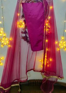 Party Wear Dress With Pant ,Duppata, and Belt