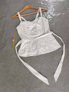 Eyelet Tie-Waist Tank Top