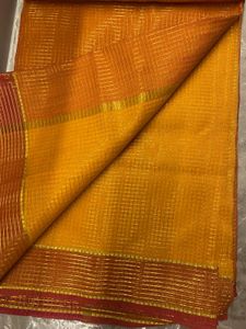Saree With Zari Piping All Over