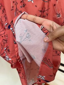 Peach-coral Coloured Tunic Top