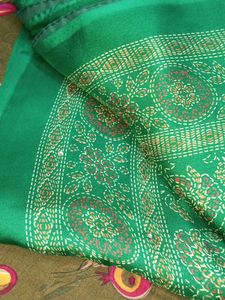 Green Printed Saree