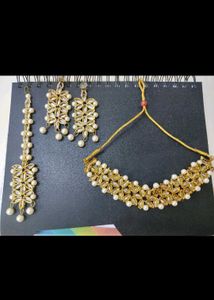 Elegant Pearl &amp; Stone Necklace Set