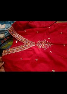 Cotton silk kurta with pant and dupatta