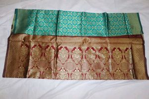 Elegant Teal & Maroon Silk Saree