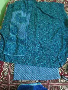 Teal Floral Print Salwar Kameez