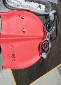Swim Cap, Goggles, and Case