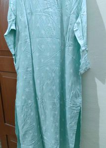Pantaloons Light Blue Embroidered Kurti - Size M