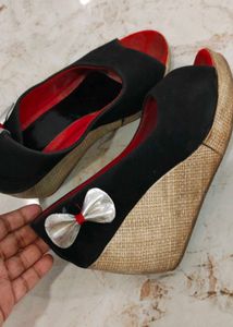 Black Wedge Heels