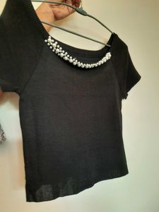 Black Pearl Embellished Sweater