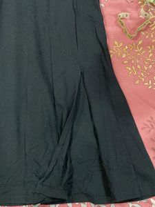 Black Sweetheart Neck Slit Dress