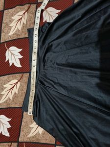 purple feather black midi skirt