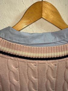 Tommy Pink Cable Knit Sweater