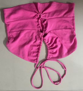 Hot Pink Tie-Up Crop Top