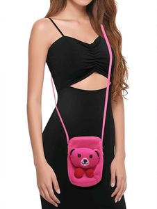 Cute Pink Teddy Bear Crossbody Bag