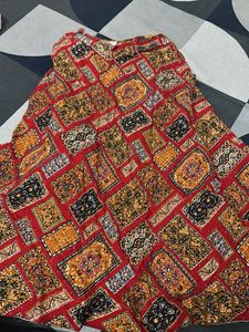 Kids Red Dandiya Skirt Top