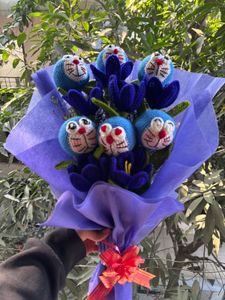 Crochet Doraemon flower bouquet