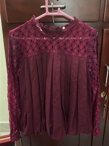 Elegant Maroon Lace Top