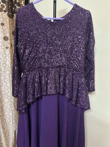 Sparkly Purple Peplum Dress