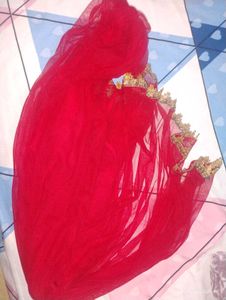Red &amp; Gold Anarkali Kurta Set