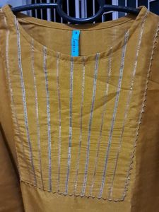 mustard kurti set