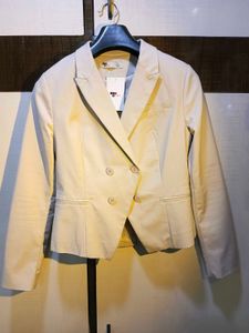 Beige Double Breasted Blazer