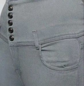 High Waist Gray Skinny Jeans