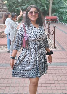 Patterned Mini Dress - Bohemian Style