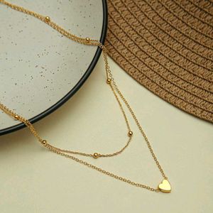 Gold Heart Layered Necklace
