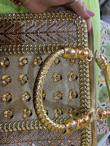 Double Use Shining Golden  Wedding Purse/clutch