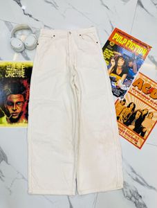 Wide Leg Off-White Pants unisex