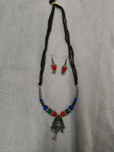 Ethnic Neck Piece With Earrings