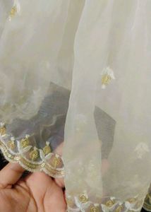 White Dress with Embellished Detail