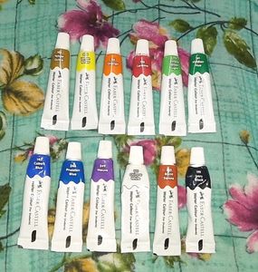 12 Watercolor Tube Paint Colours Set Faber Castell