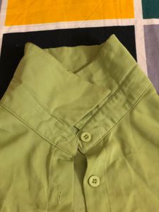 Green Feather Cuff Button-Down