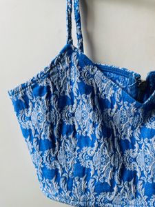 Blue Strap Crop Top 🦋