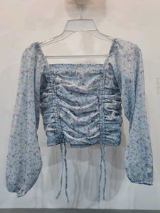 Floral Ruched Crop Top