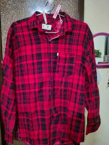 COMBO Red - Checked Shirt For Girls