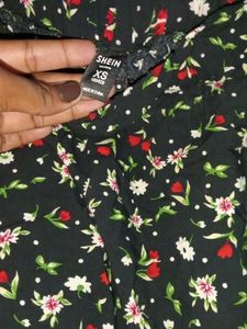 Floral Print Mini Skirt With Belt