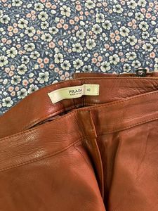 Vintage Prada Brown Leather Trousers