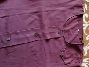 Maroon Button-Down top and skirt Abaya