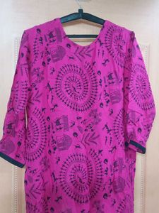 Rose &amp; Black Straight Kurta