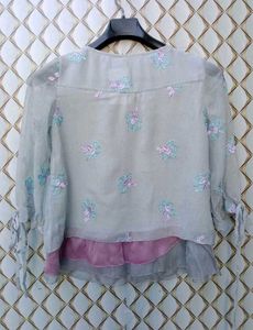 New With Tag Lavender Flower Print Korean Top